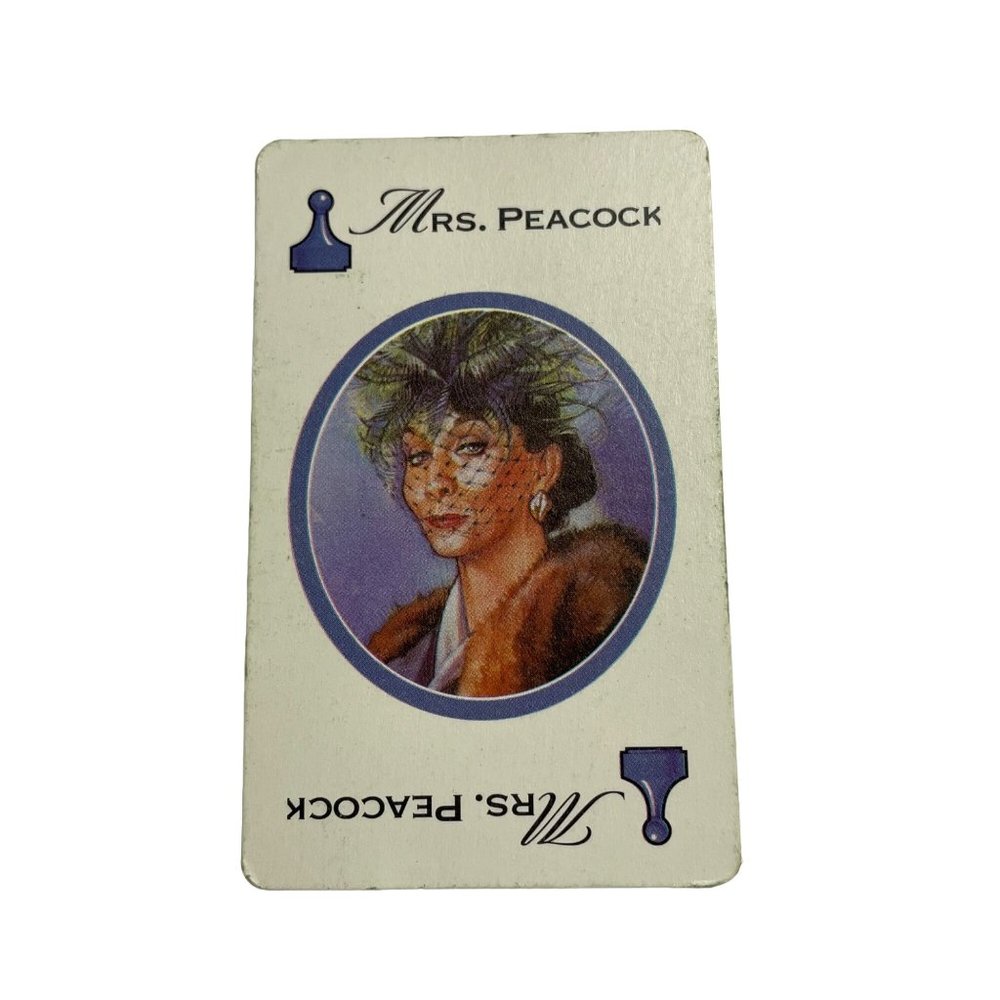 Vintage 1998 CLUE Character Card Mrs Peacock Replacement Game Piece u